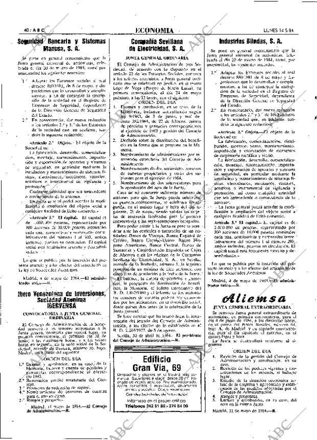 ABC MADRID 14-05-1984 página 40