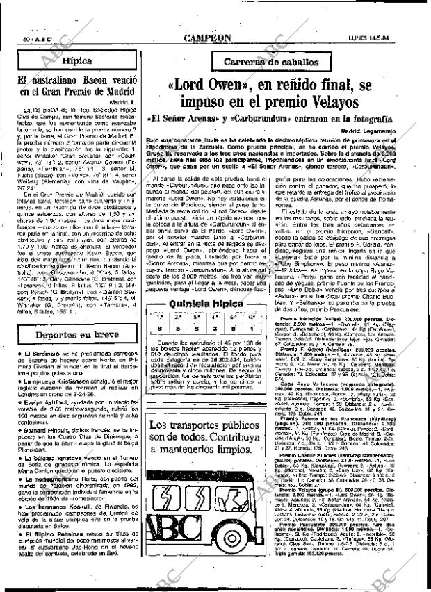 ABC MADRID 14-05-1984 página 60