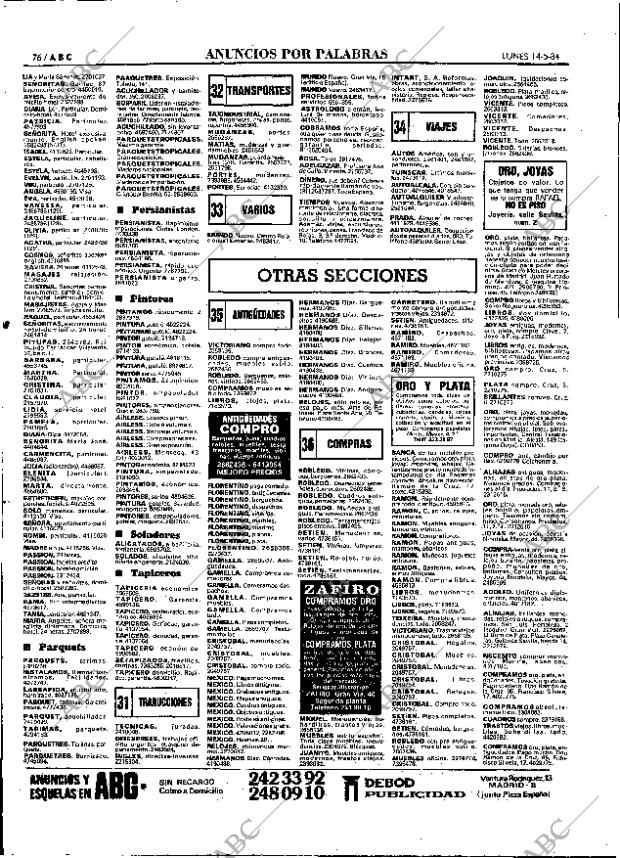 ABC MADRID 14-05-1984 página 76