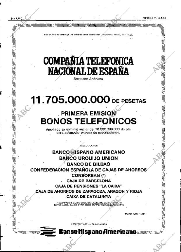 ABC MADRID 16-05-1984 página 64