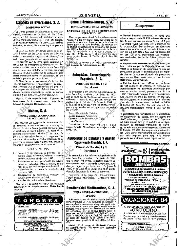 ABC MADRID 16-05-1984 página 65