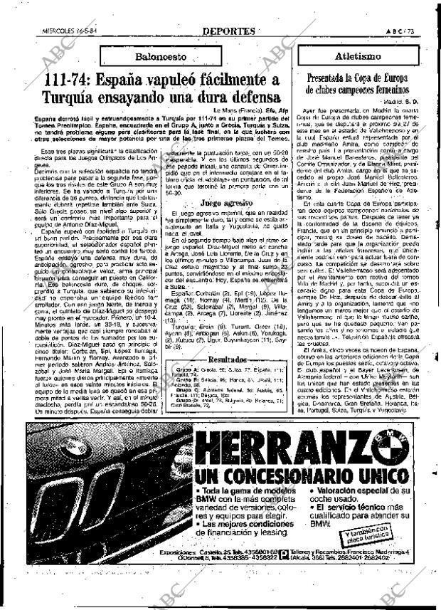 ABC MADRID 16-05-1984 página 73