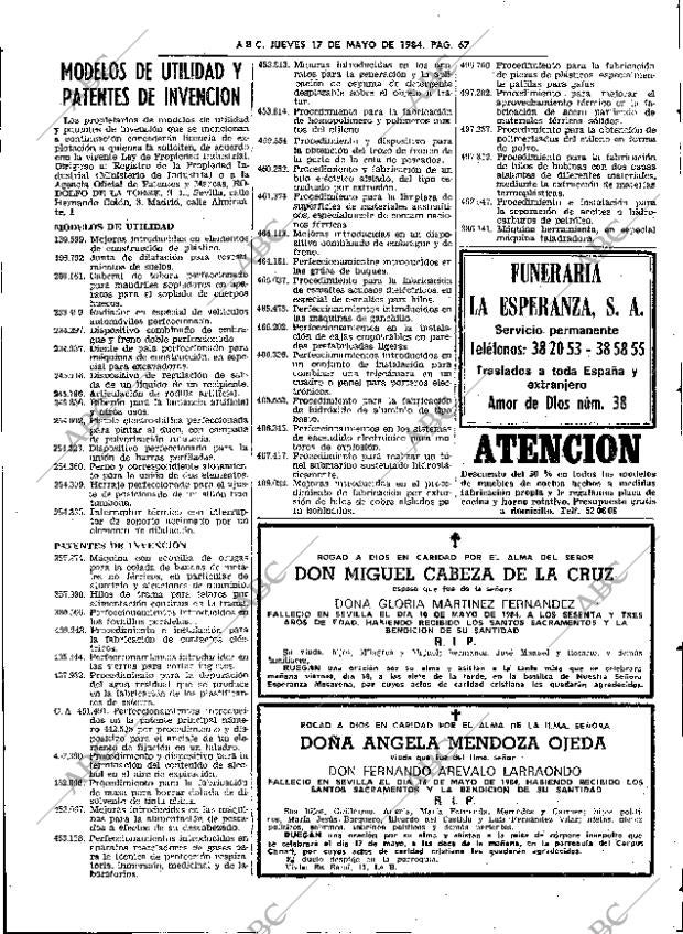 ABC SEVILLA 17-05-1984 página 67