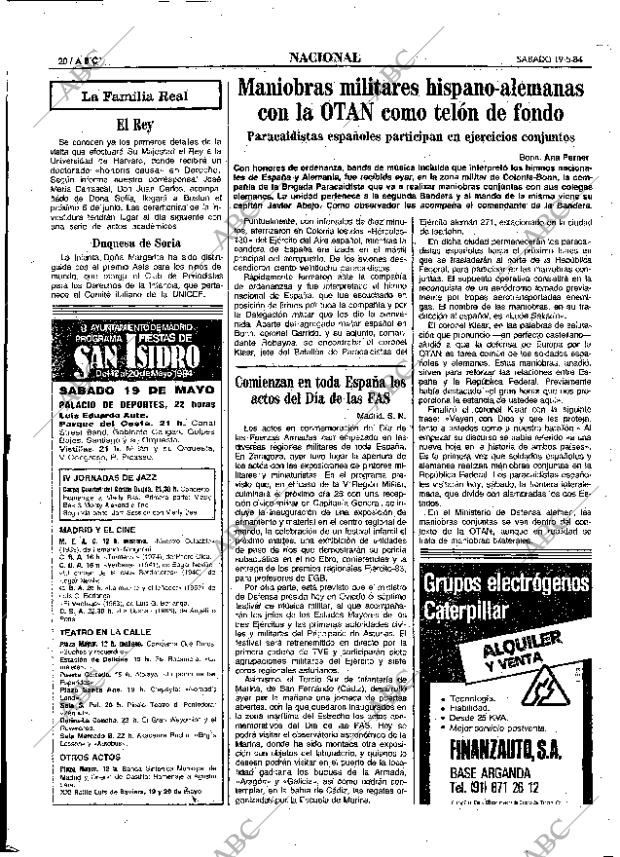 ABC MADRID 19-05-1984 página 20