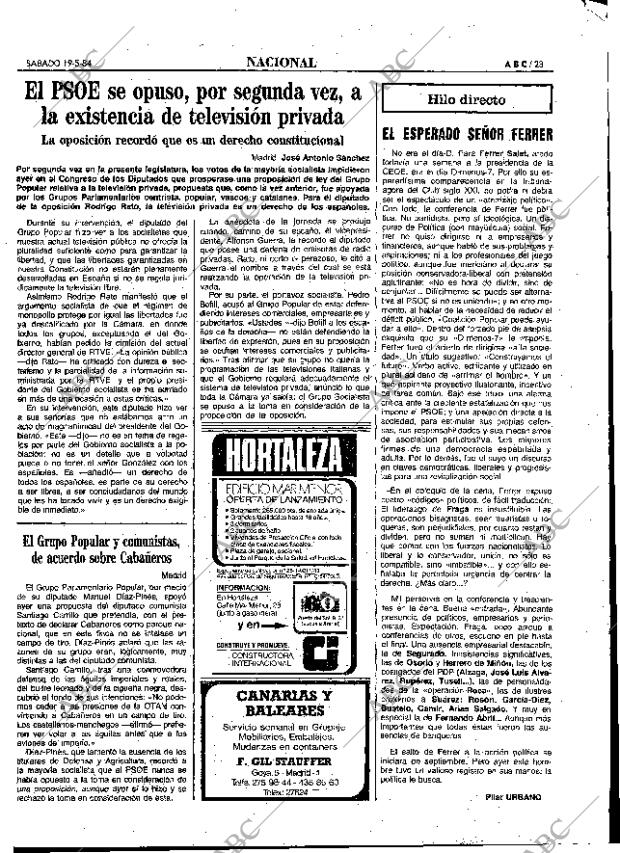 ABC MADRID 19-05-1984 página 23