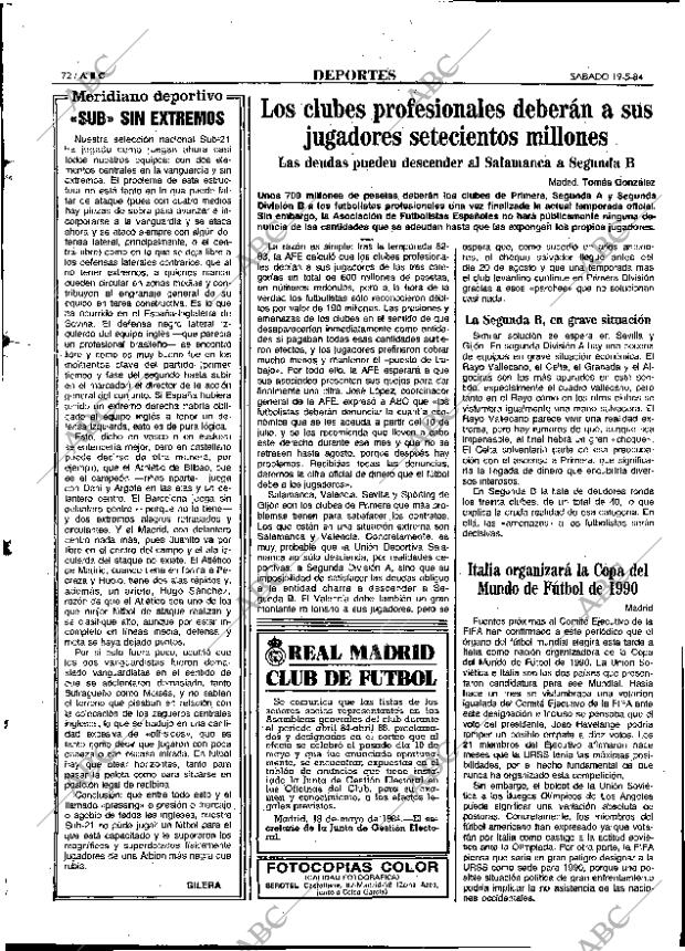 ABC MADRID 19-05-1984 página 72