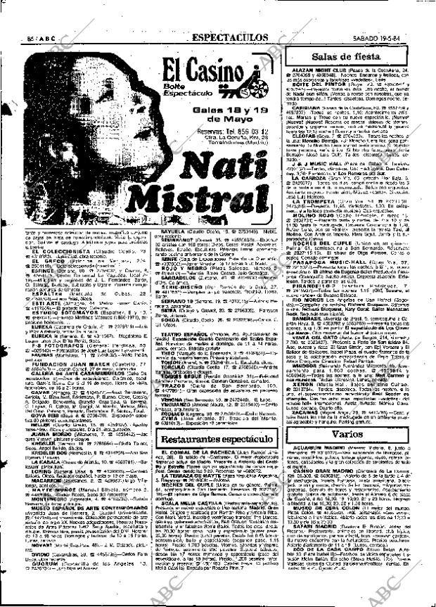 ABC MADRID 19-05-1984 página 86