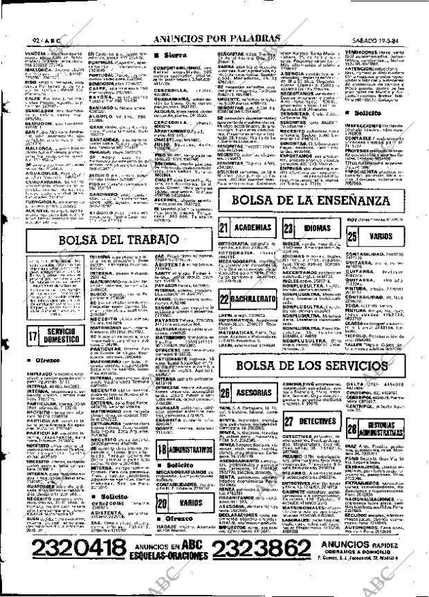 ABC MADRID 19-05-1984 página 92