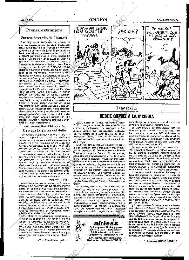 ABC MADRID 20-05-1984 página 22