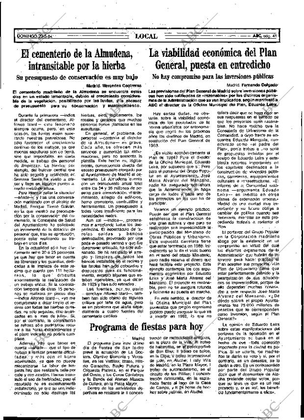 ABC MADRID 20-05-1984 página 41