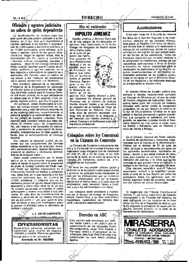 ABC MADRID 20-05-1984 página 54
