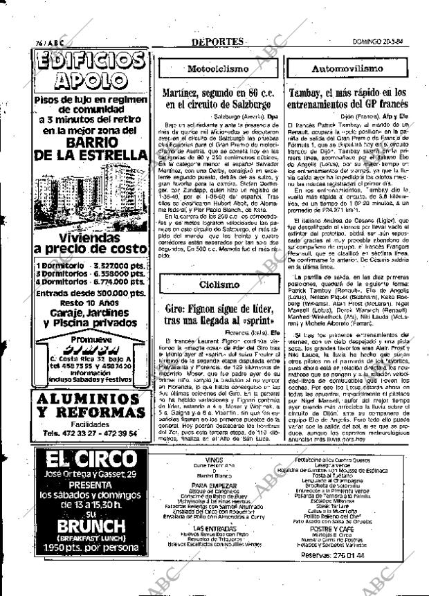 ABC MADRID 20-05-1984 página 76