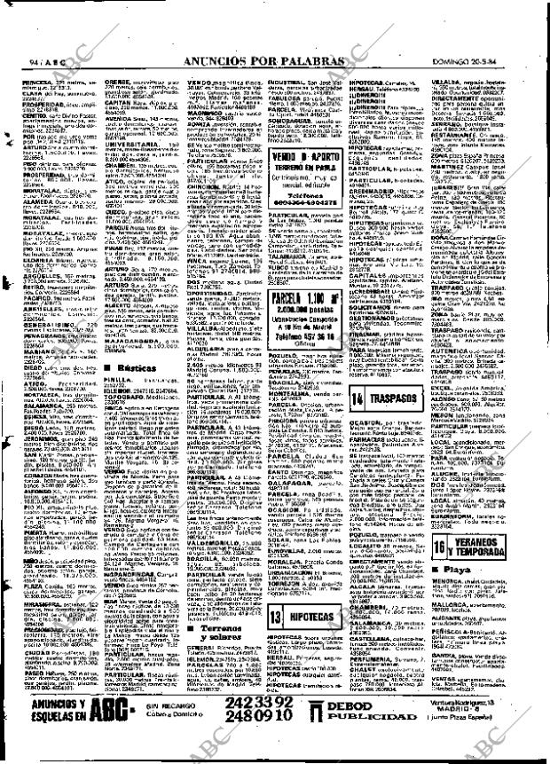 ABC MADRID 20-05-1984 página 94
