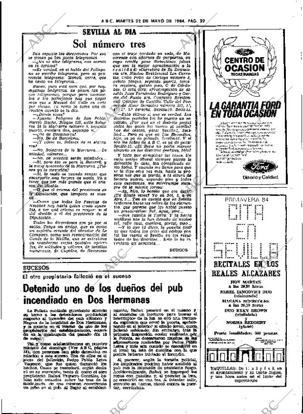 ABC SEVILLA 22-05-1984 página 39