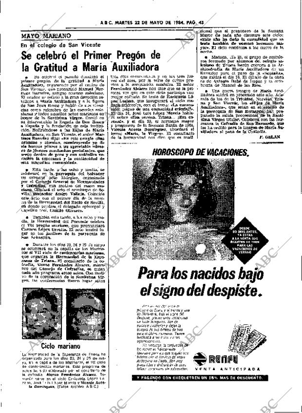 ABC SEVILLA 22-05-1984 página 43