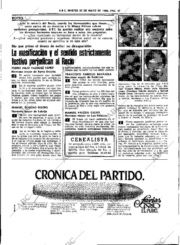 ABC SEVILLA 22-05-1984 página 47