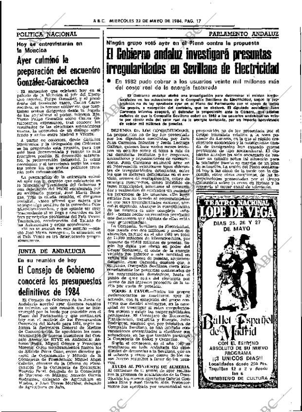 ABC SEVILLA 23-05-1984 página 17
