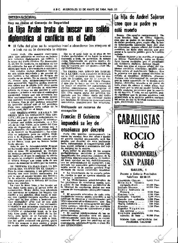 ABC SEVILLA 23-05-1984 página 21