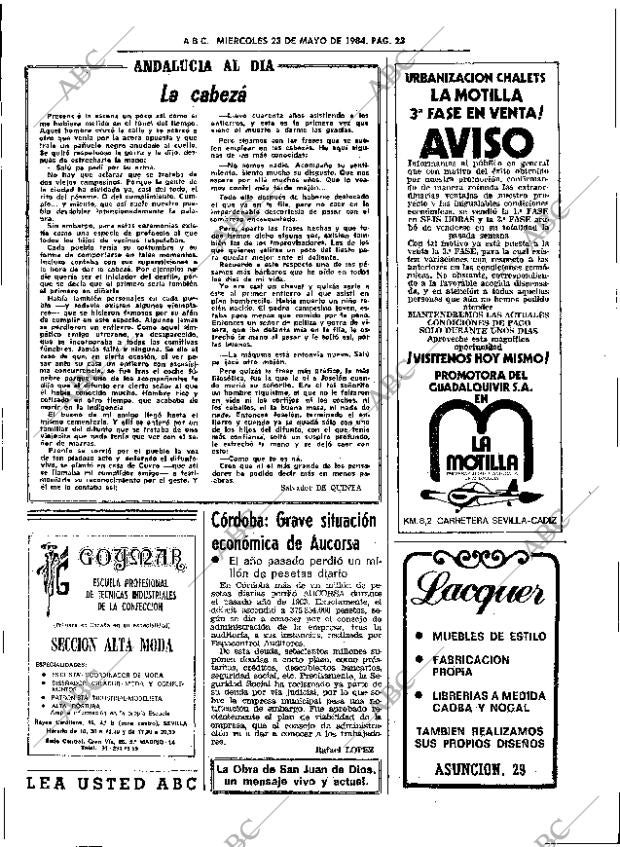 ABC SEVILLA 23-05-1984 página 23