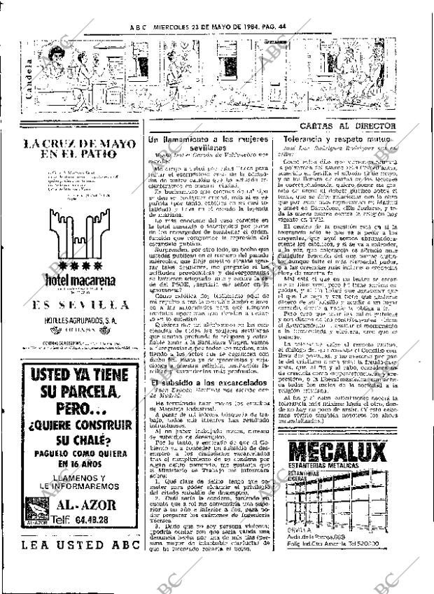 ABC SEVILLA 23-05-1984 página 44