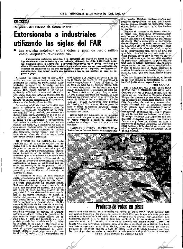 ABC SEVILLA 23-05-1984 página 47