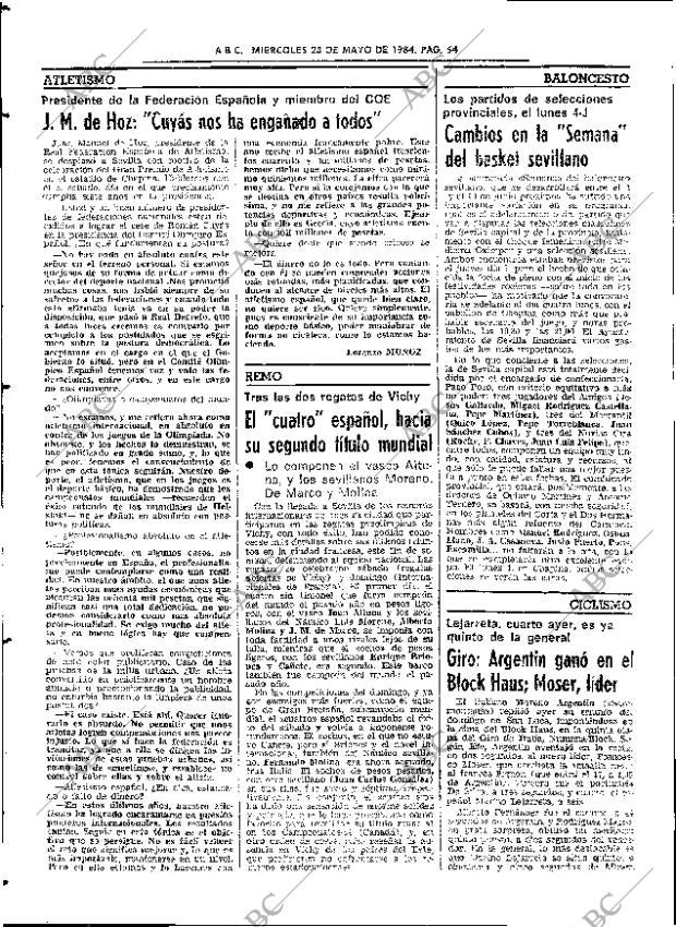 ABC SEVILLA 23-05-1984 página 54