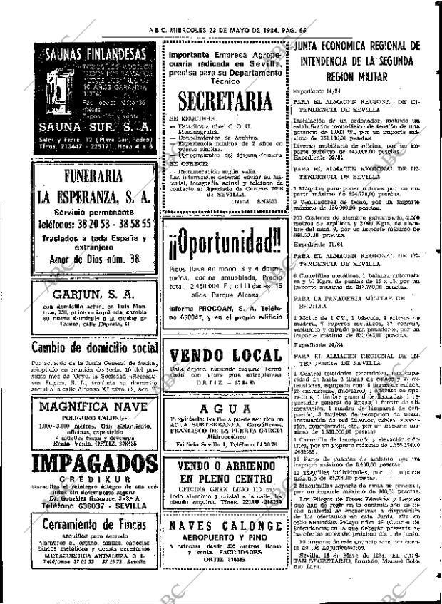 ABC SEVILLA 23-05-1984 página 65