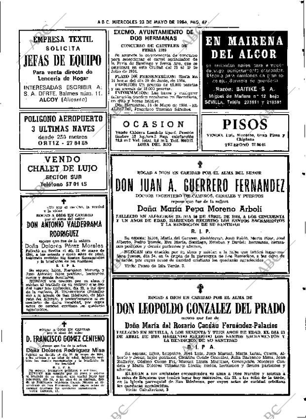 ABC SEVILLA 23-05-1984 página 67