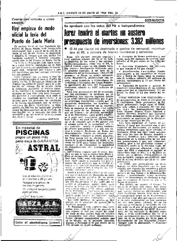 ABC SEVILLA 25-05-1984 página 26