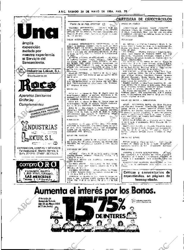ABC SEVILLA 26-05-1984 página 70