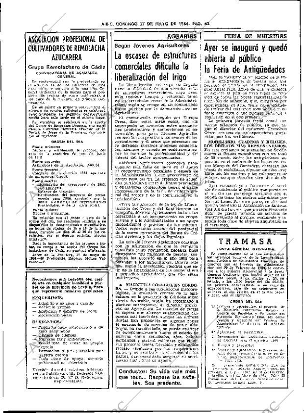 ABC SEVILLA 27-05-1984 página 42