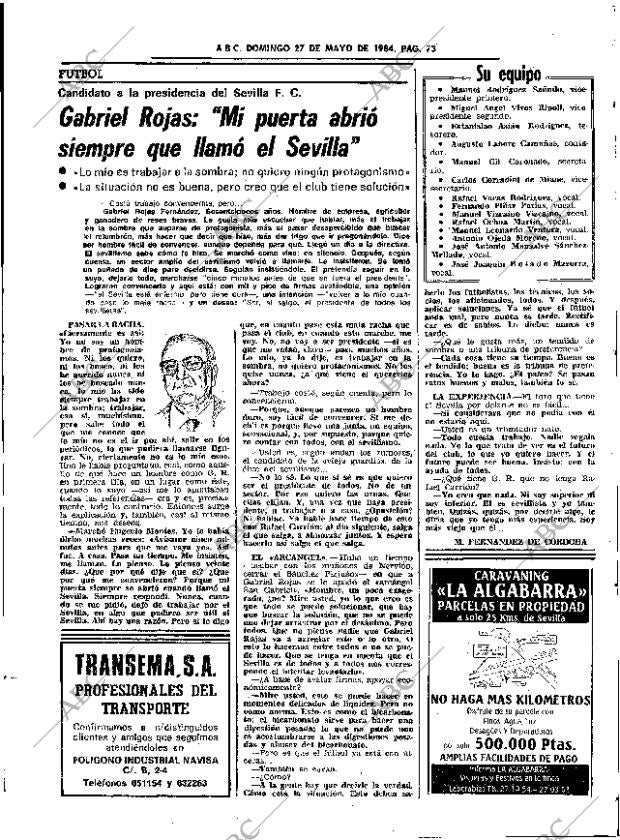 ABC SEVILLA 27-05-1984 página 73
