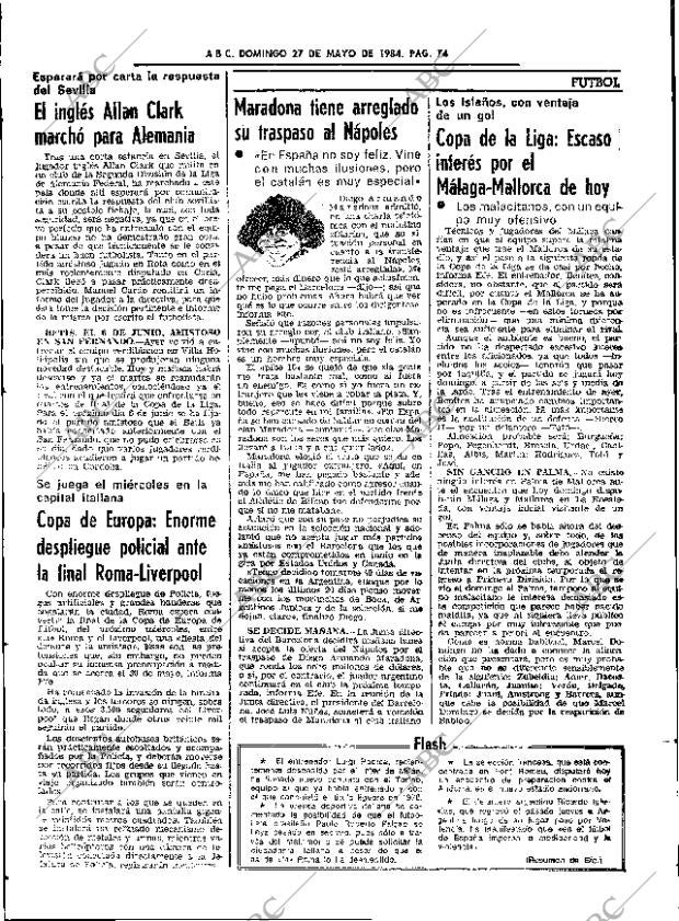 ABC SEVILLA 27-05-1984 página 74