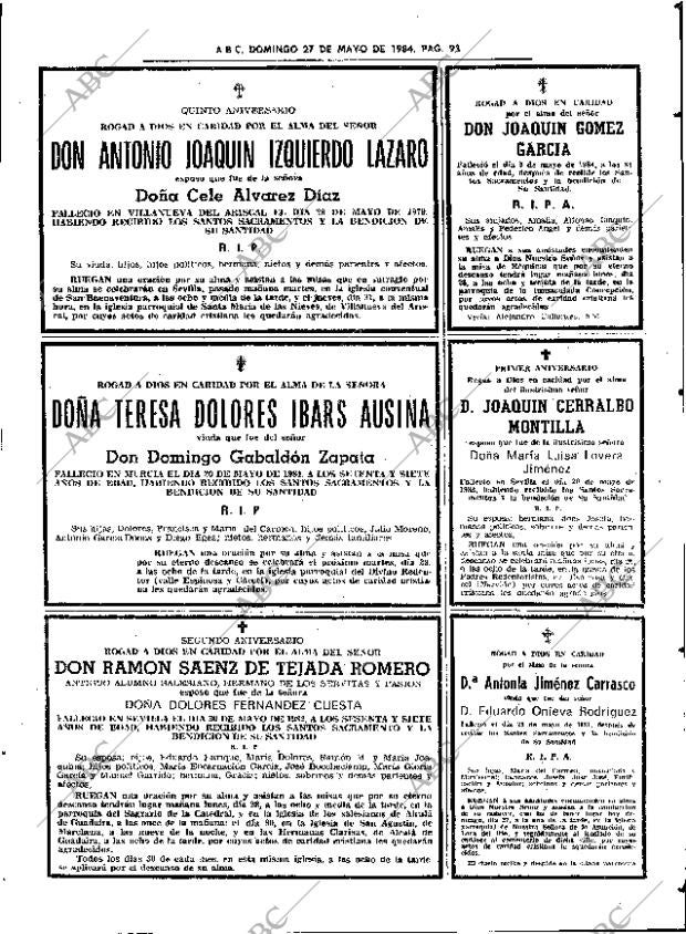 ABC SEVILLA 27-05-1984 página 93