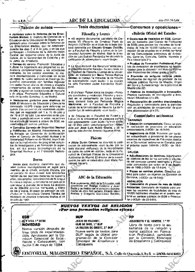 ABC MADRID 29-05-1984 página 54