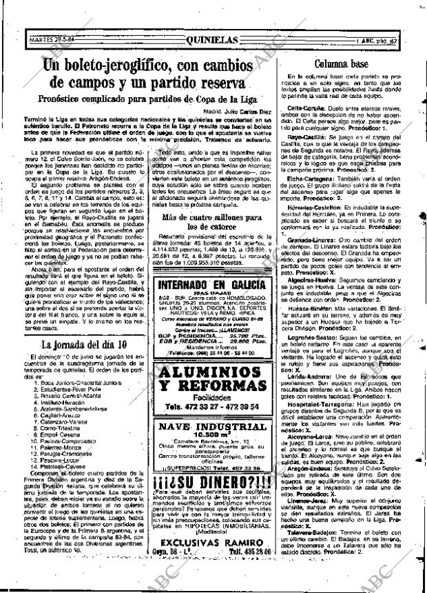 ABC MADRID 29-05-1984 página 67
