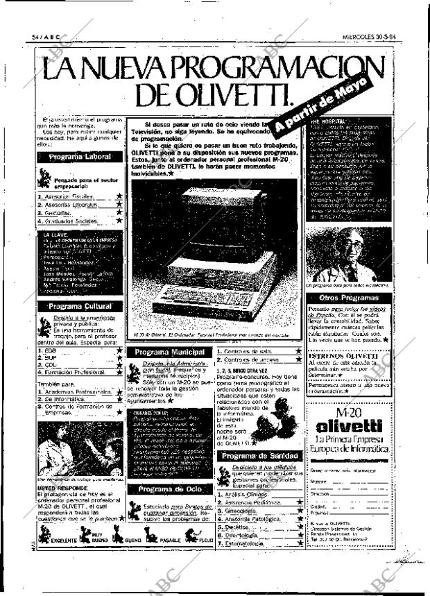 ABC MADRID 30-05-1984 página 54