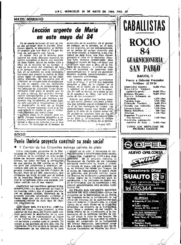 ABC SEVILLA 30-05-1984 página 47