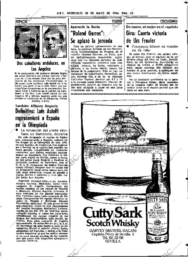 ABC SEVILLA 30-05-1984 página 63