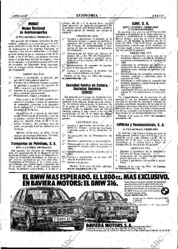 ABC MADRID 04-06-1984 página 47