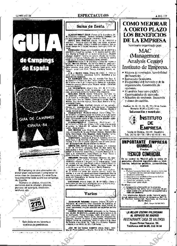 ABC MADRID 04-06-1984 página 77