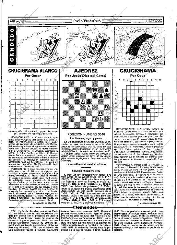 ABC MADRID 04-06-1984 página 92