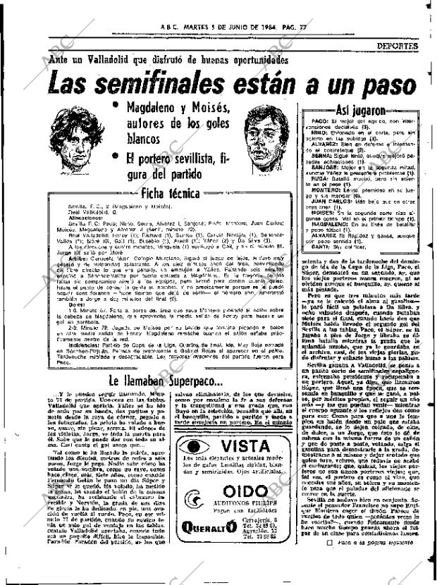 ABC SEVILLA 05-06-1984 página 77