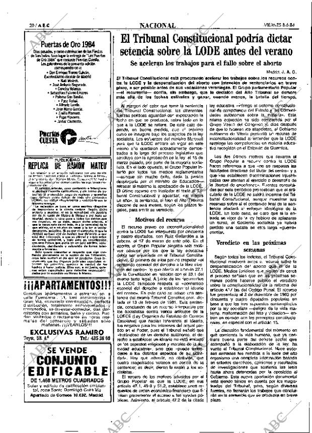 ABC MADRID 08-06-1984 página 20