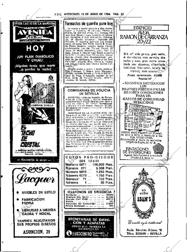 ABC SEVILLA 13-06-1984 página 58
