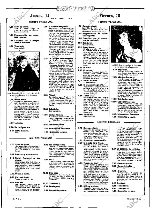 ABC MADRID 14-06-1984 página 118