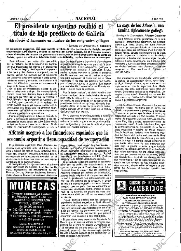 ABC MADRID 15-06-1984 página 23