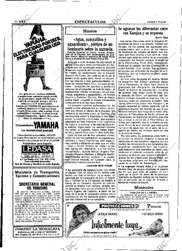 ABC MADRID 15-06-1984 página 72