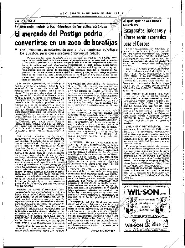 ABC SEVILLA 16-06-1984 página 31