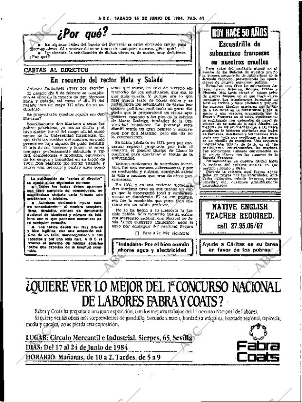 ABC SEVILLA 16-06-1984 página 41
